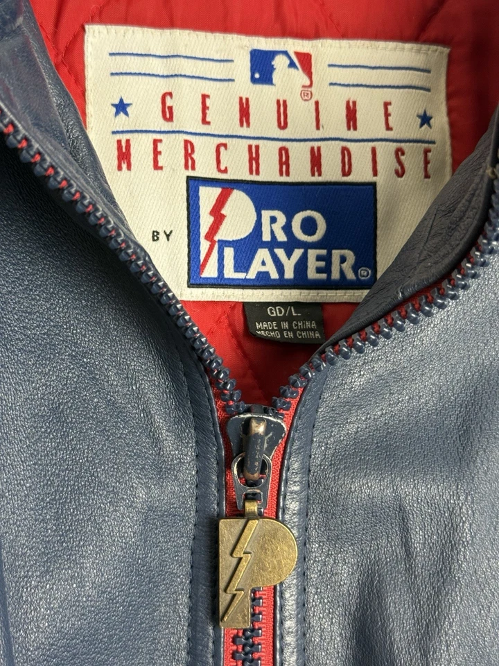 VTG LEATHER MLB St Louis Cardinals Pro Player Leather Jacket BIG LOGO AOP OBO - Image 3 of 4