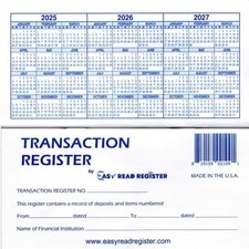 12 Checkbook Transaction Registers 2025-2026-2027 Calendars Check Book Bank ...