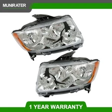 For Jeep Grand Cherokee 2011-2013 Compass Chrome 11-17 L+R Headlight Assembly