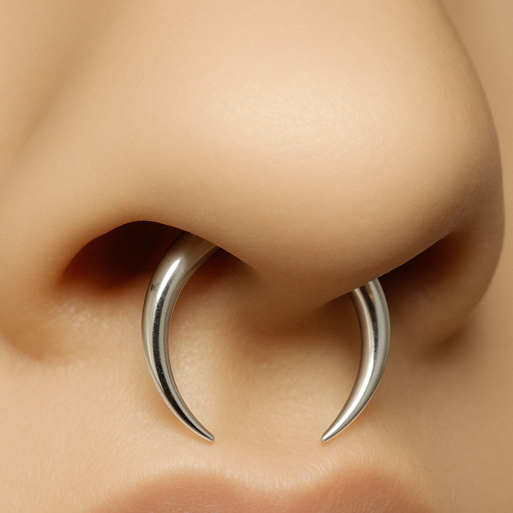 Cuerno de buey circular tabique plata forma C 10 mm pico 14 g (1,6 mm) joyería de acero