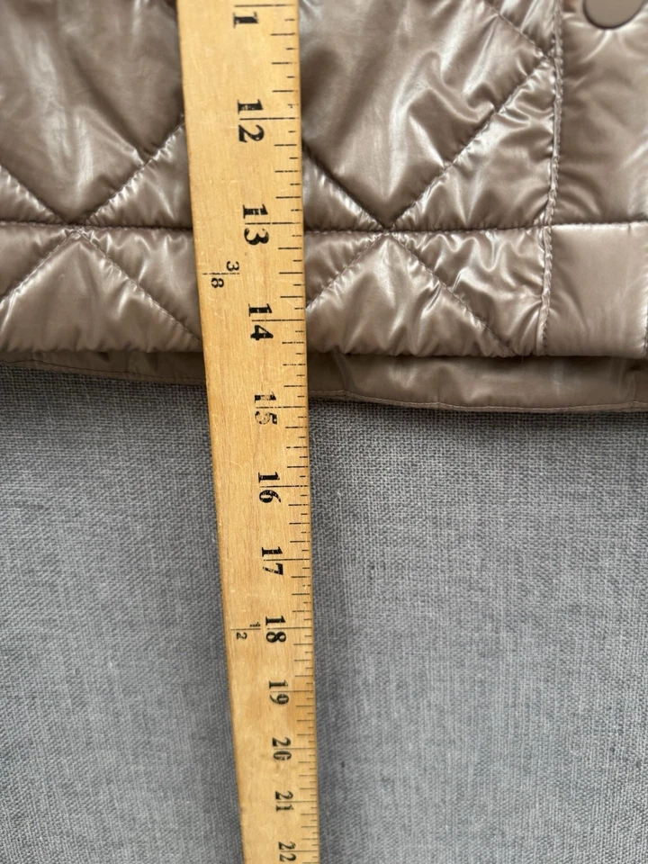 Athleta юбка девочек большой 12 блестящий серо-коричневый стеганая шерпа с подкладкой металлический зимний - Изображение 2 из 4