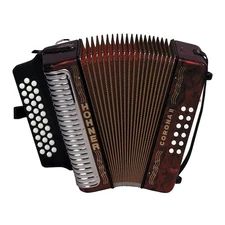 Hohner Corona II Diatonic Accordion, Pearl Red - Key of F/Bb/Eb