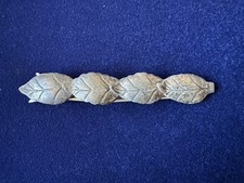 Vintage Mexican Sterling Silver Leaf Barrette Hair Clip Mid Century Taxco JM 23