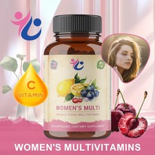 Daily Women's Multivitamins,Vitamins,Minerals,Organic Whole Foods,30/60/120 Caps