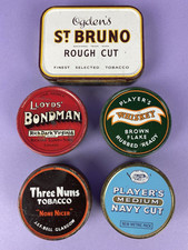 Old Tobacco Tins Ogden's St Bruno, Lloyds Bondman, Players Whiskey Three Nuns