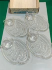 Vintage Federal Glass Homestead Snack Set Hospitality Wheat - 4 Plates 4 Cups
