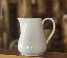 Creative Co-op Classic French White Pitcher Stoneware Ellegant Collector
