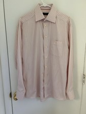 Eton Ganghester 1928 Dress Shirt Spread Collar 41 16 Pink Stripes Machine Wash