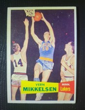 1957-58 TOPPS VERN MIKKELSEN #28 ROOKIE RC HOF MINNEAPOLIS LAKERS