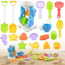 Nyrvelle Beach Toys Set for Kids 18Pcs Sand Pit Toys with Sand Flow Funnel