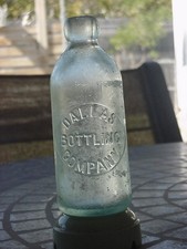 DALLAS [TEXAS] BOTTLING/COMPANY AQUA BLOB-TOP HUTCHINSON SODA WATER BOTTLE!!