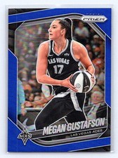 2025 Panini Prizm WNBA Megan Gustafson Blue Prizm /199 #49 Aces Fire