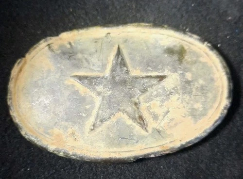 Union Confederate Civil War Brass Belt Buckle Texas Rangers Star DUG