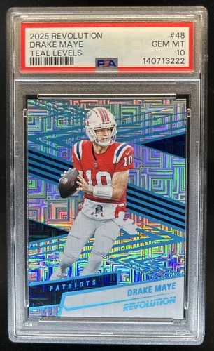 2025 Panini Revolution Drake Maye Teal Levels #/499 Patriots PSA 10 GEM MINT