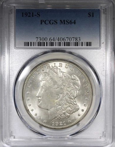 1921-S Morgan Dollar PCGS MS64 Uncirculated Better Date $1