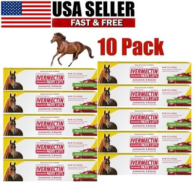 10 Pack In Box Paste Horse Dewormer Apple Flavor wormer Friendly  EXP 01/2028