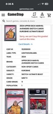 Upper Deck Marvel Avengers Sketch Card Kurobhie Ultimate Beast 1/1 PSA 9