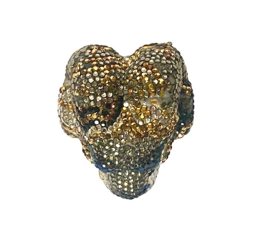 Caja de pastillas con cabeza de carnero JUDITH LEIBER RARA anillo de cristal de Swarovski caja de baratija LEER Foto 3 de 4