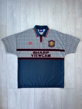 Vintage Manchester United 1995/96 Away Football Shirt Soccer Jersey Umbro Kit XL