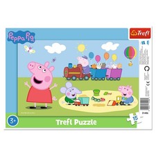 Trefl Frame Peppa Pig's Happy Train 15 Piece Puzzle