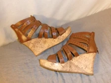 American Eagle by Payless Women's Shoes, size 7 wedge heel sandals (Suzi/Cognac)