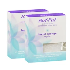 Buf Puf Facial Sponge Pack of 2 Gentle Exfoliating Cleansing Sponges