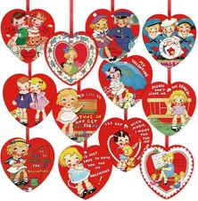 48Pcs Vintage Valentines Ornaments for Tree Hanging Valentine Decorations Love H
