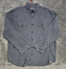 Carhartt men's Relaxed Fit Button Down XL Long Sleeve blue shirt