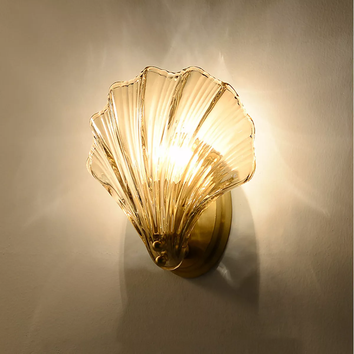 Sea Shell Wall Lamp Shade Sconce Modern Indoor Glass Wall Light