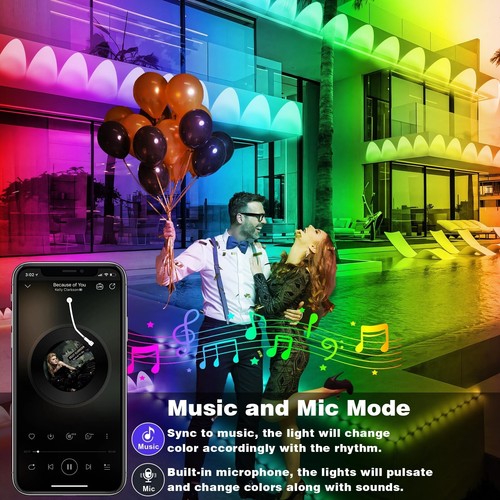 150FT Permanent Outdoor RGB Lights - IP67 Waterproof with Smart App Control R... - Picture 6 of 7
