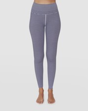  98 Spiritual Gangster Womens Blue Love Sculpt Stripe Jacquard Legging Size XS/S