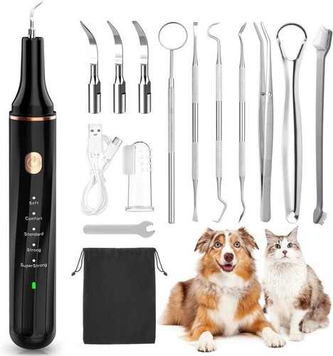Ultraschall Zahnreiniger für Hunde | Plaqueentferner Set Zahnsteinentfernung Mundpflege