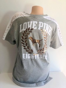 NWT-Victorias-Secret-PINK-Bling-Campus-Tshirt-Tee-Short-Sleeve-Medium-Oversized