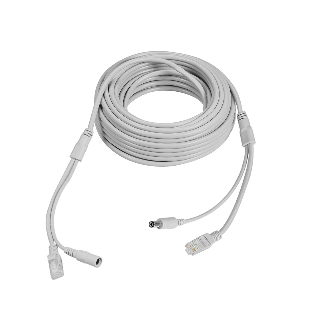 49ft 15m Cat5e Network Ethernet LAN/Power Extension Cable for CCTV Cameras