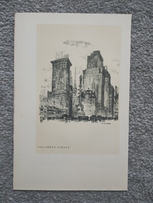 Columbus Circle, Manhattan, New York - Antikdruck - 1927