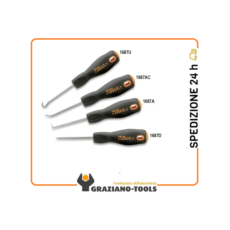 Serie di 4 punte di precisione con impugnatura art. 1687/S4
