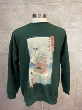 Men's Green Graphic Sweatshirt Pullover Long Sleeve