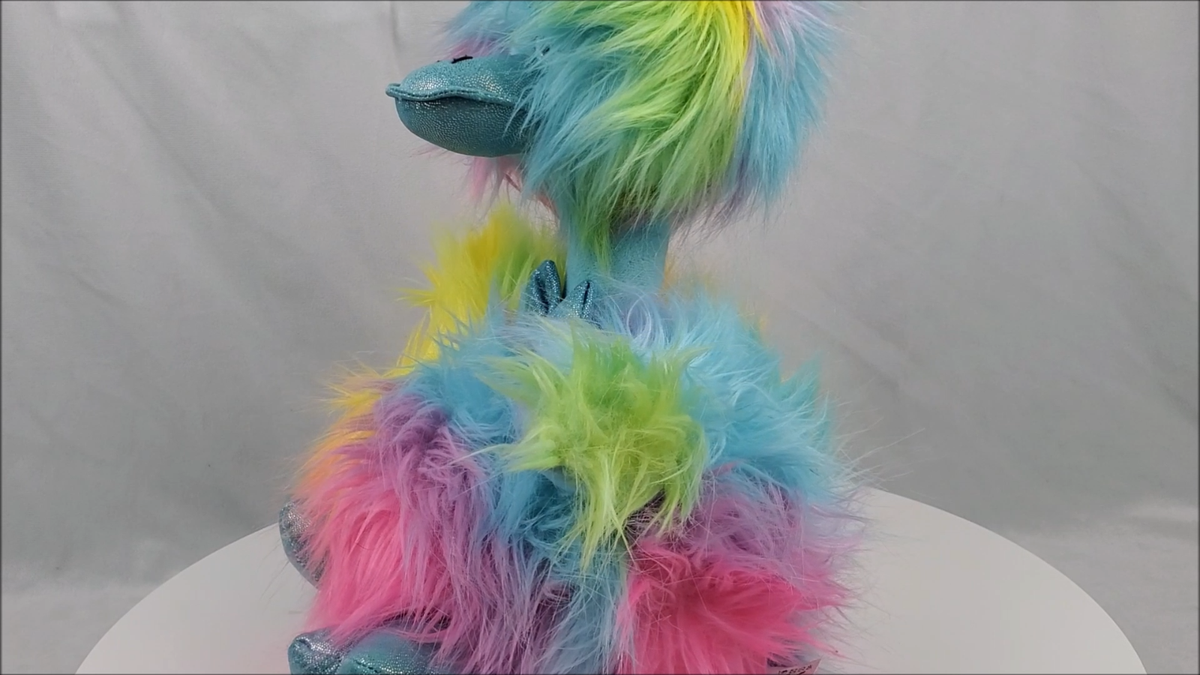 Petting Zoo Blue Rainbow Bird Plush Stuffed Tutti Frutti Long Neck