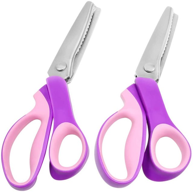 Scalloped Pinking Shears, P.LOTOR 9.3 Inches Stainless Steel Handled
