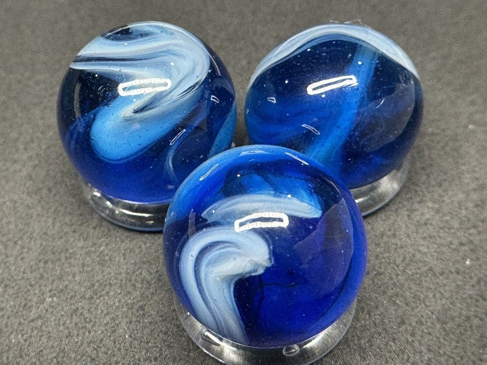 Rare Florescent Vintage Davis Marble Works Cobalt Blue Slag Marble eBay