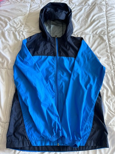 Columbia Windbreaker Rain Jacket Hooded Kids Youth Size Large 14/16 Blue EUC - Picture 5 of 13