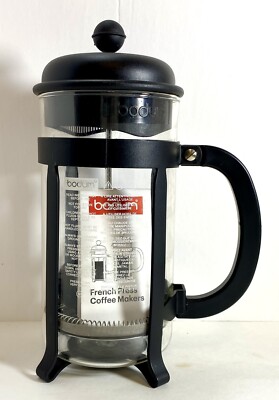 Bodum French Press Coffee Maker 6 Cups Black Accents Measure Spoon & Directions