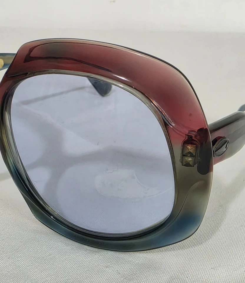 Винтажный 70' большого размера уникальный пластиковая оправа солнцезащитные очки SERVIN Испания новый с Ярлыками старый запас - Изображение 3 из 4