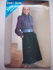 Skirt and top with bow ties pattern 5080  size 8 10 12  uncut