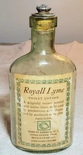 VINTAGE ROYALL LYME TOILET LOTION 4 OZ. EMBOSSED BOTTLE w/ LABEL MADE IN JAMAICA