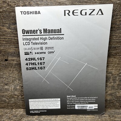 Toshiba Regza Mode D Emploi 42HL167 47HL167 Owners Manual 2007
