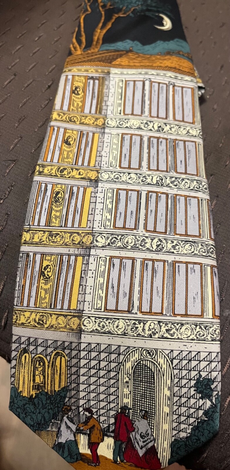 FORNASETTI Palazzina Luxury Tie Moon Made In Italy RARE image 4