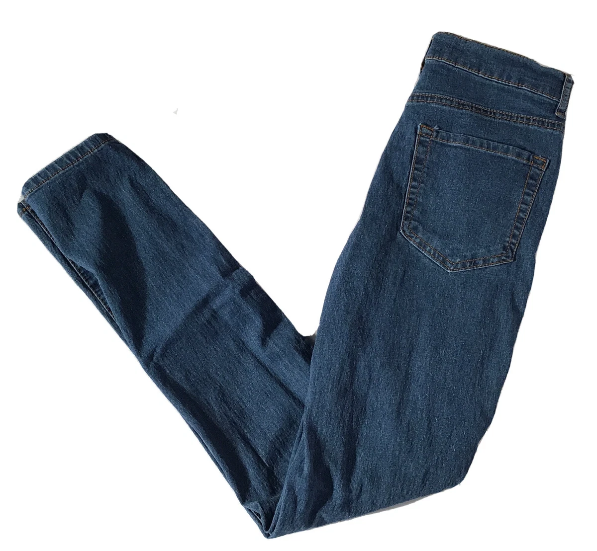 Forever 21 Stretch Skinny Ankle Jeans Sz 26 25x28 Medium Wash Mid Rise