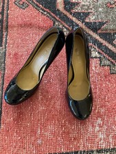 Nine West Black Patent Leather Pumps, Size 7 Caress Heels Career Party