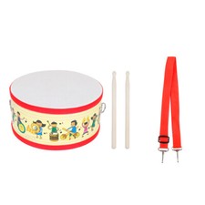 Double Sided Wooden Snare Cartoon Hand Drum for Kids with Strap  Sticks